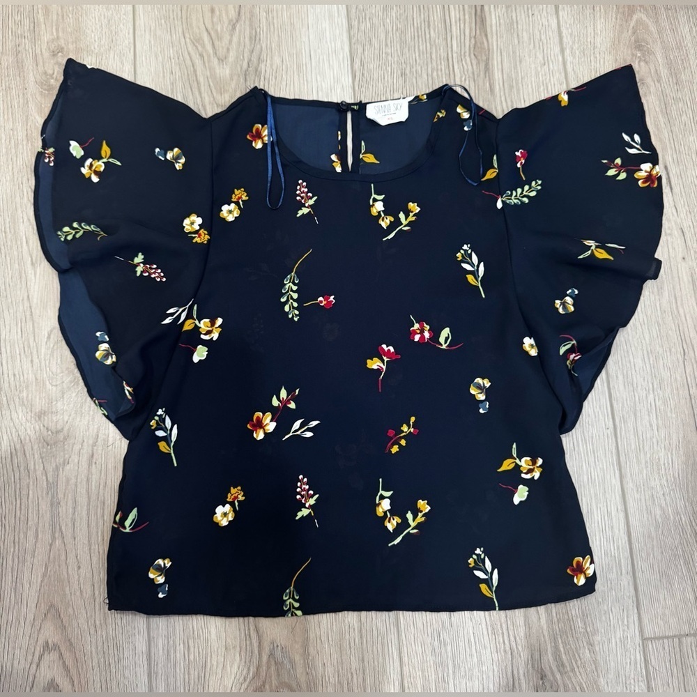 Floral Black Women's Top